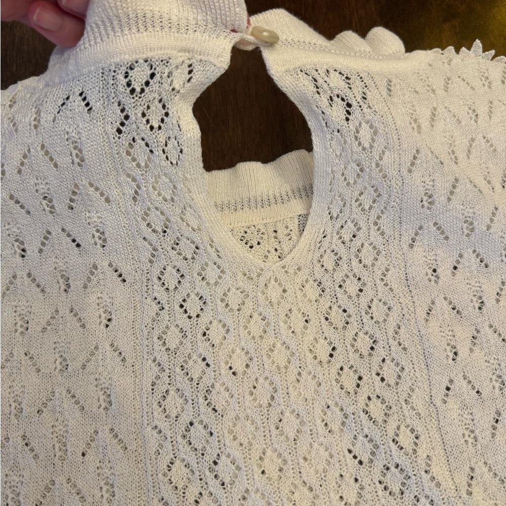 Zara Knit Lace Babydoll Top, sz S - Picture 5 of 6